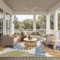thumbnail image 3 of Outdoor & Indoor Area Rug 5'x8', Waterproof, Non-Shedding, Easy Cleaning, Leaf Mat for Patio, Living Room, Balcony, Dining Room, RV, Deck, Bedroom, Camping, Outside Carpet, Beige Grey, 3 of 10