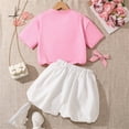 thumbnail image 5 of Girls Clothing Set Size 10 12 Girls Pant Suit, Fashion Girls' and Children's Summer New Short Sleeve Top Casual Shorts Two-Piece Set, 5 of 9