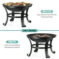 thumbnail image 5 of WDZS22 Inches Portable Fire Pit Outdoor Wood Burning Steel Lightweight BBQ Grill Firepit Bowl with Log Grate&Poker for Outside Patio Campfire Bonfire Backyard, 5 of 9