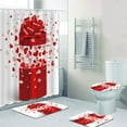 thumbnail image 2 of Printing Shower Curtain, 3D Digital Valentine's Day Printing Shower Curtain Carpet Floor Mat Combination Bathroom Toilet Mat 4-piece Set, 2 of 9