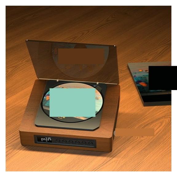 Wooden CD Player Two-Way Bluetooth Built-In Speaker Multifunction CD Walkman Rechargeable ,Two Placement Methods