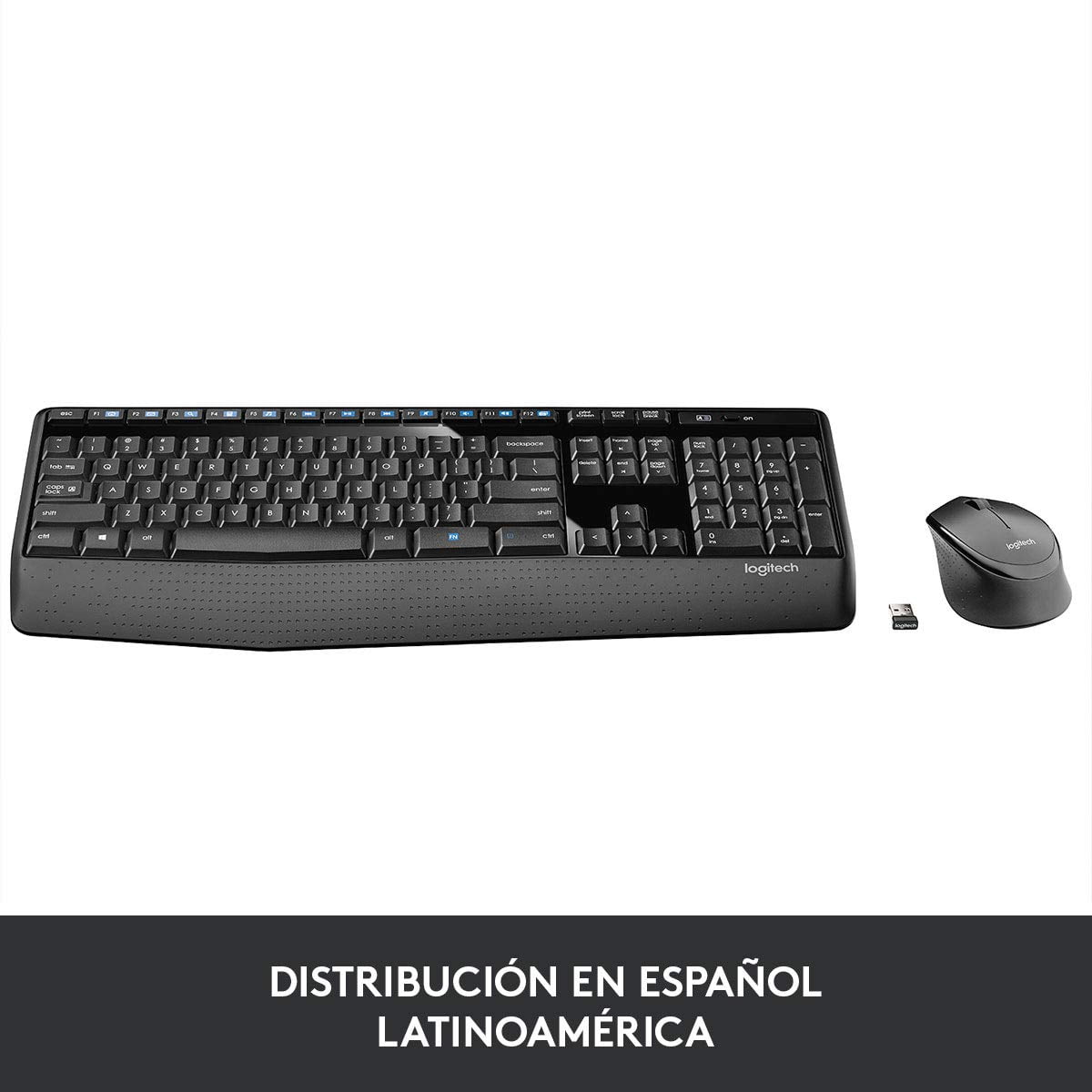 Logitech Wireless Combo MK345 - Keyboard and mouse set - wireless - 2.4 GHz - Spanish QWERTY - black