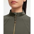 thumbnail image 4 of Women Golden Full Zip Up Workout Cropped Jackets Lightweight Athletic Yoga Tops, 4 of 11