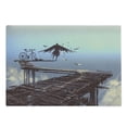 thumbnail image 1 of Fantasy World Cutting Board, Surreal Art Print Bird Man with Eagle Wings Fly over the Clouds Bike Illustration, Decorative Tempered Glass Cutting and Serving Board, Large Size, Brown, by Ambesonne, 1 of 1