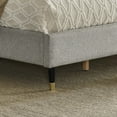 thumbnail image 3 of Roundhill Furniture Arles 3-Piece Upholstered Bedroom Set, Wingback Platform Bed with Two Nightstands, Light Gray Fabric, King, 3 of 12