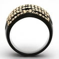 thumbnail image 3 of IP Black(Ion Plating) Stainless Steel Ring with Top Grade Crystal in Metallic Light Gold for Women Metallic Light Gold Stone Color Style TK979 Size 6, 3 of 4