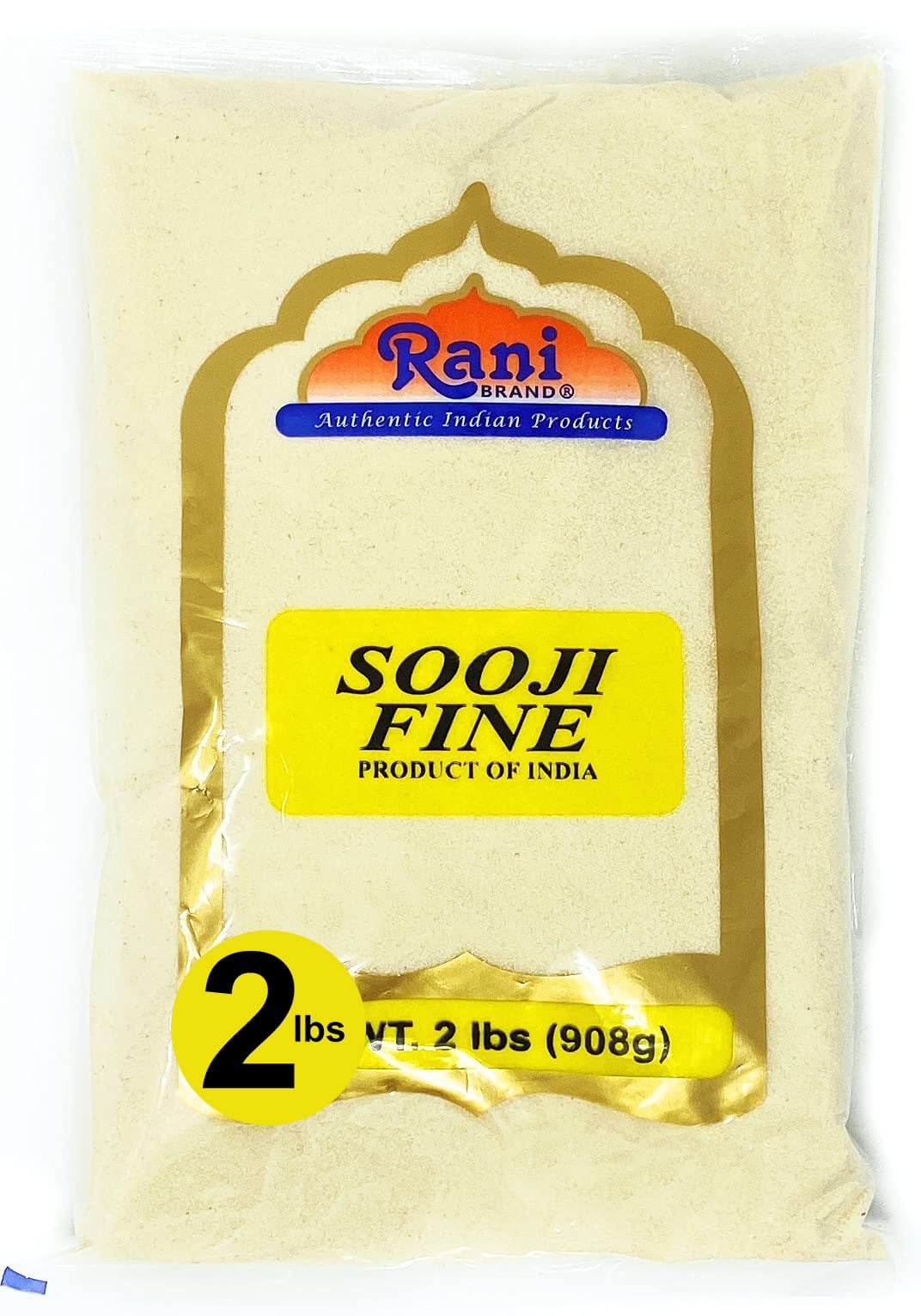 Rani Sooji Fine (Farina, Suji, Rava, Wheat) Flour, 32oz (2lbs) 907g ~ All Natural | Vegan | NON-GMO | Indian Origin
