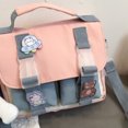 thumbnail image 4 of Mochila Mochila de hombro Kawaii para estudiantes, mochila escolar con colgante de alfileres (rosa), 4 of 9