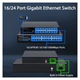 thumbnail image 3 of 16/24 Port Gigabit Ethernet Switch 1000Mbps Network Fast Smart Switcher Hub Internet Splitter With VLAN,QOS,Loop Alarm, 3 of 7