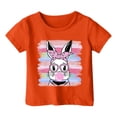 thumbnail image 4 of MIXUE Juniors Girls Tops & T-Shirts Kids Easter Bunny Graphic Loose Fit Casual Short Sleeve Pullover T Shirts Activewear,Orange,12-13 Years, 4 of 4