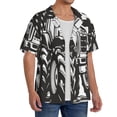 thumbnail image 2 of Daiia American Tractor Pattern Men's Linen Shirts Short Sleeve Casual Shirts Button Down Shirt for Men Beach Summer Wedding Shirt-X-Large, 2 of 5
