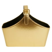 Wald Imports  Gold Faux Leather Decorative Storage Organizer Basket