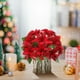 thumbnail image 5 of Flores de Navidad Artificiales de Nochebuena de 7 Cabezas | Ramos de seda rojo dorado plata para arreglos de jarrones, decoración de casas de vacaciones, sin mantenimiento, pack de 2 de 35 cm de, 5 of 6