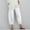 White, variant on TAGOLD Womens Summer Pants,Women Lady Casual Solid Elastic Girdle Waist Wide Leg Pants Trousers