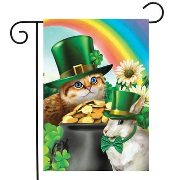 Briarwood Lane St. Pat's Cats Garden Flag