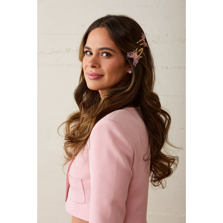 Scunci x Kelsey Anderson Butterfly Snap Clips, Pink, 2 count  display picture 2