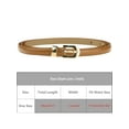 thumbnail image 4 of INSPIRE CHIC Women Skinny PU Leather Belt, Thin Waist Belts with Gold Metal Buckle Brown, 4 of 6