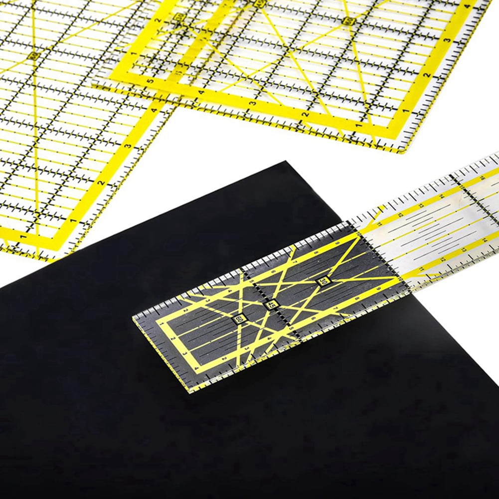 5 Pack Acrylic Quilting Ruler, Square Acrylic Quilter Ruler Fabric Cutting Ruler Clear Mark Acrylic Ruler