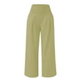 thumbnail image 4 of Coerni Teen Girls Capri Pants Casual Cotton Linen Wide Leg High Waisted Sweatpants Kids Y2K Palazzo Athletic Soft Trousers, 4 of 4