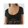 thumbnail image 6 of Biezeib Women Lace T-Shirts Short Sleeve Scoop Neck Shirts Summer Casual Slim Fit Tops Streetwear, 6 of 6