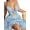 Pastel Blue, variant on Women's Halter Neck Cutout Cami Dress with Ruffled Tiered Fit in 100% Polyester for Plus Size Versatile Easy Care