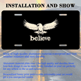 thumbnail image 3 of 1 Pcs 2D Flat License Plate Covers & Frames, Believe Eagle For Decorative Front, Waterproof For Decoration Aluminum License Plate Covers & Frames Cover For Men Women, 12" X 6", 3 of 7