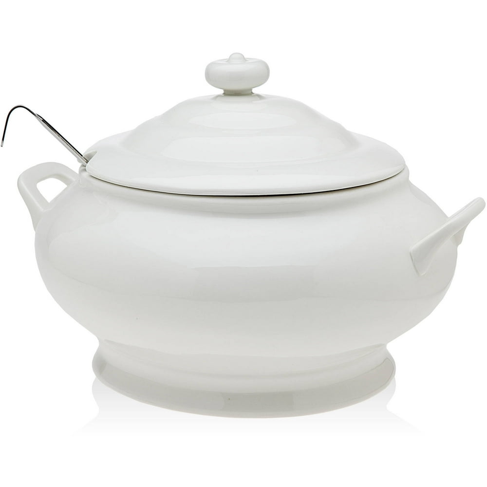 Oval Soup Tureen 6 Quart with S/S Ladle