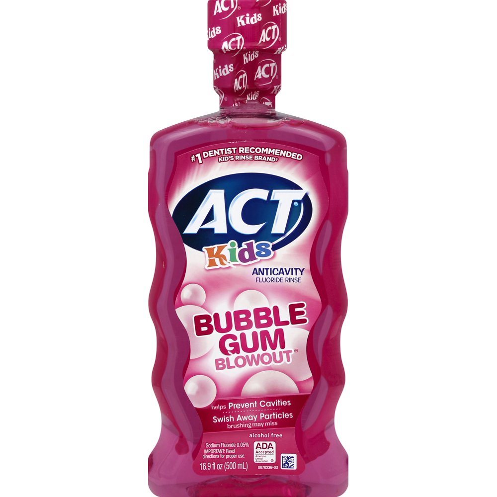 Act Fluoride Rinse Bubblegum Blowout Anticavity Kids, 18 fl oz