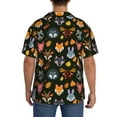 thumbnail image 3 of Sikiie Forest Animal Faces Men's Cuban Shirt, Hawaiian Shirts, Business Casual Button Down Shirts, Short Sleeve Shirt-Small, 3 of 5