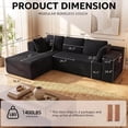 thumbnail image 3 of Boneless Couches for Living Room, Lofka 105" L-Shaped Modular Sectional Sofa with Chaise, Corduroy Fluffy Couch with Deep Seat and Side Pockets, Flexible Module Combination, No Assembly, Black, 3 of 13