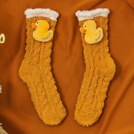 

KSCYKKKD Socks Fashion Keep Warm Women Fashion Patchwork Ladies Cute Thick Socks Plush Socks