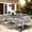 White, variant on LayinSun Outdoor Aluminum Furniture Set, 4 Pieces Patio Sectional Conversation Chat Sofa Modern Seating Set with Coffee Table