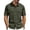 Army Green, variant on Mens Safari Shirt Cotton Linen Short Sleeve Button Down Summer Casual Beach Tropical Tops Lightweight Breathable Regular Fit Untucked with Flap Pockets