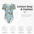 thumbnail image 4 of Fotbe Cute Otters Body de Mujer con Cuello Redondo y Mangas Cortas, Sin Mangas Ajustado, Suave, Cómodo y Básico-Large, 4 of 7