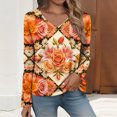 thumbnail image 2 of IMENGL Women Long Sleeve Shirt Loose Fashion Spring Summer d V Neck Casual Basic Long Sleeve Tops for Womens,M-XXXL, 2 of 7
