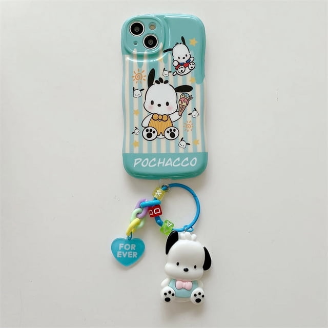 Funda de teléfono para Iphone 11 12 13 14 Pro Max Lovely 3d Cartoon Hello Kitty Kuromi Melody Design Tpu cubierta de teléfono móvil con colgante