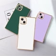 thumbnail image 6 of Case for iPhone 13 Case Cute Plating Gold Case for Women Girls Soft TPU Shockproof Raised Full Camera Protection Electroplate Bumper Cover for iPhone 13-White, 6 of 14
