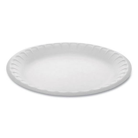 Pactiv Placesetter Satin Non-Laminated Foam Dinnerware, Plate, 9" dia, White, 500/Carton, Each