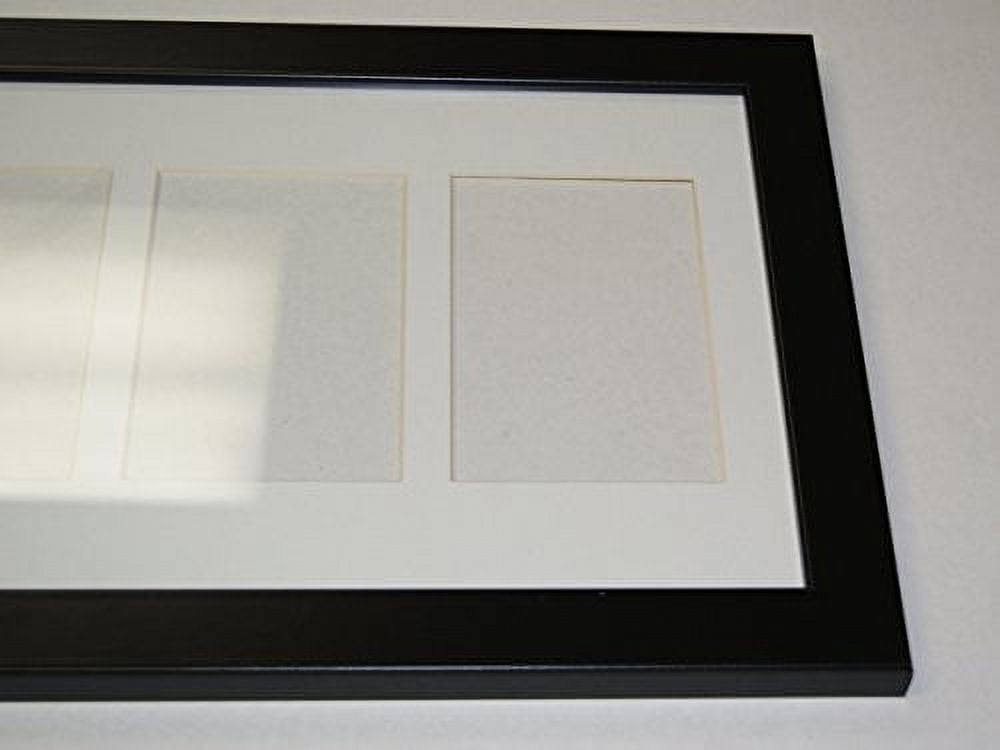 Creative Letter Art [10x20dw-b] 4 Opening Driftwood Picture Frame Holds 4x6 Media with Black Collage Mat and Glass
