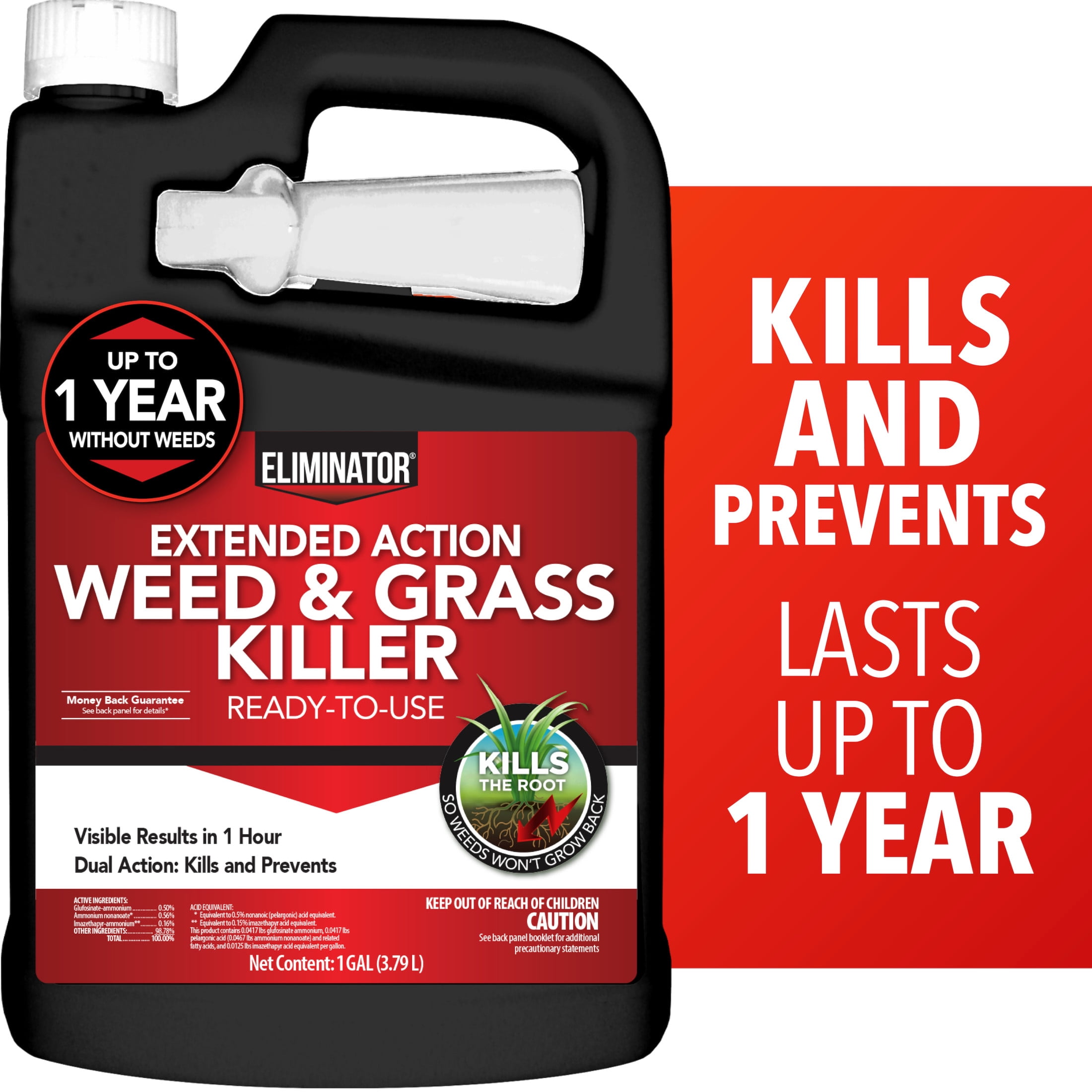 Eliminator Extended Control Weed and Grass Vegetation Killer Herbicide, Ready to Use, 1 Gallon