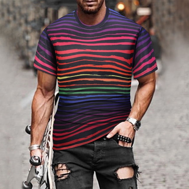 Waiimak T-Shirt Homme Printemps Été Décontracté Slim à Manches Courtes