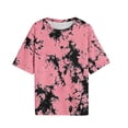 thumbnail image 4 of MAFYTYTPR Women's Tie Dye Print Round Neck 1/2 Sleeve Casual T-Shirts Spring Summer Tops for Everyday Wear S-XXL, 4 of 9