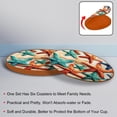 thumbnail image 4 of Starfish Set of 6 Round Microfiber Leather Coasters, 11x11 cm/4.3x4.3 inch Drink Coasters for Table Home Decor, 4 of 6