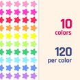 thumbnail image 4 of Pegatinas TownStix Star de 1,27 cm, 1200 piezas, 10 colores para niños, 4 of 7