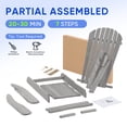 thumbnail image 6 of Algherohein Folding Adirondack Chair Set of 2 Wood Outdoor Patio Furniture, Gray,Wood, Backyard, 6 of 10