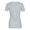 thumbnail image 5 of Stichou Womens Slim Fit Spring Summer Tees Short Sleeve Ribbed Knit T Shirts Tight Basic Crewneck Tops Gray XL, 5 of 5