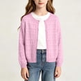 thumbnail image 5 of Besolor Toddler Girls Boy Clothes Cardigan Crewneck Button down Long Sleeve Shirts Hollow out Casual Knitted Jacket Tops(7-8 Years,Pink), 5 of 7