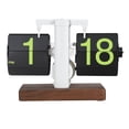 thumbnail image 2 of Retro Flip Clock 12h Single Sided Large Numbers 304 Stainless Steel and PVC and Black Walnut Large Numbers Automatic Mechanical for Living Room, Study, Office, 2 of 7