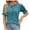 Light Blue, variant on Fesfesfes Womens Basics Top Women's Short Sleeve Summer Solid V Neck Casual Tops Regular Blouse Tops Short Sleeve Tops for Women M(US:6)