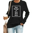 thumbnail image 4 of Customizable Women's Hoodless Sweatshirt DIY Photo Text Design Comfortable Casual Fashion Top, 4 of 7